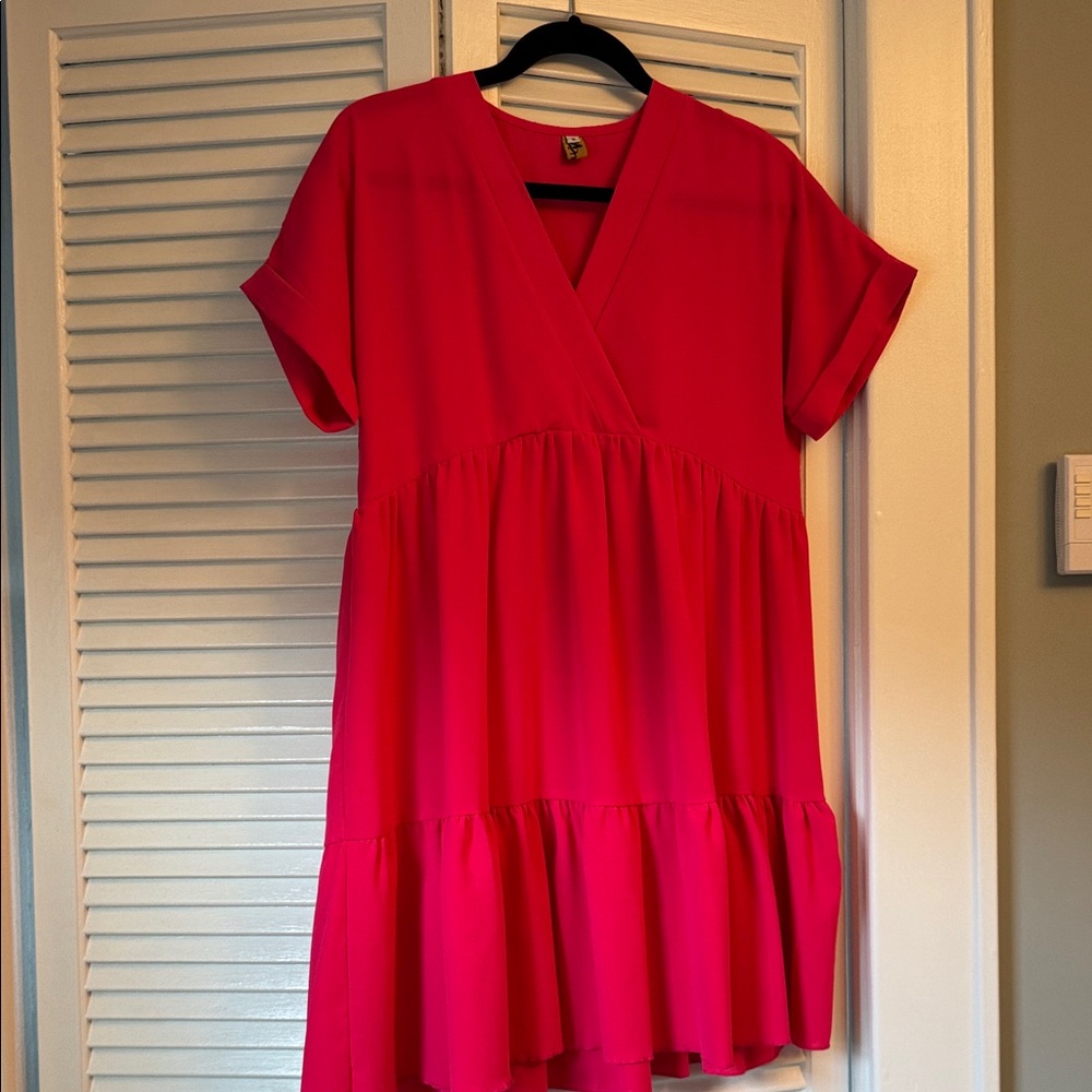 Red Ruffled Tiered Mini Dress